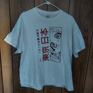 XL White Japan Anime Graphic T-Shirt